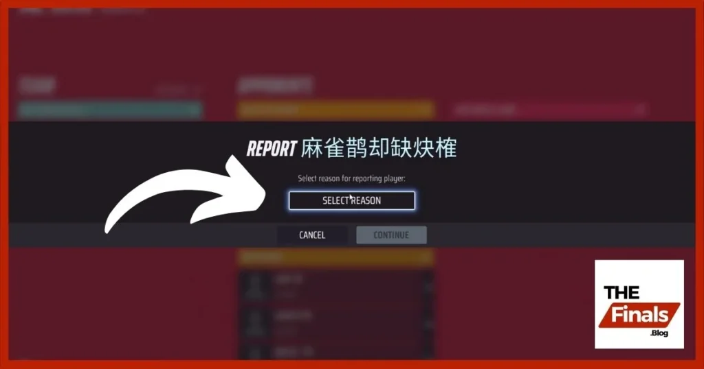 Select The Reason Of Reporting The Player